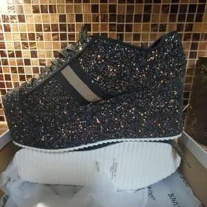 Glitter Detail Platform Sneakers